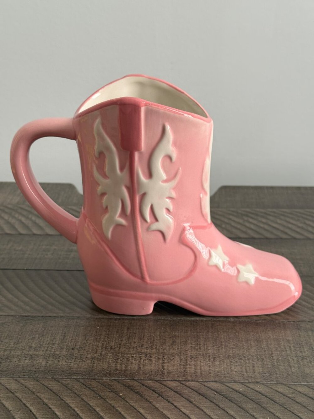 Sheffield Home Pink Cowgirl Boot Coffee Mug / Pink Cowboy Boot Painted Decor